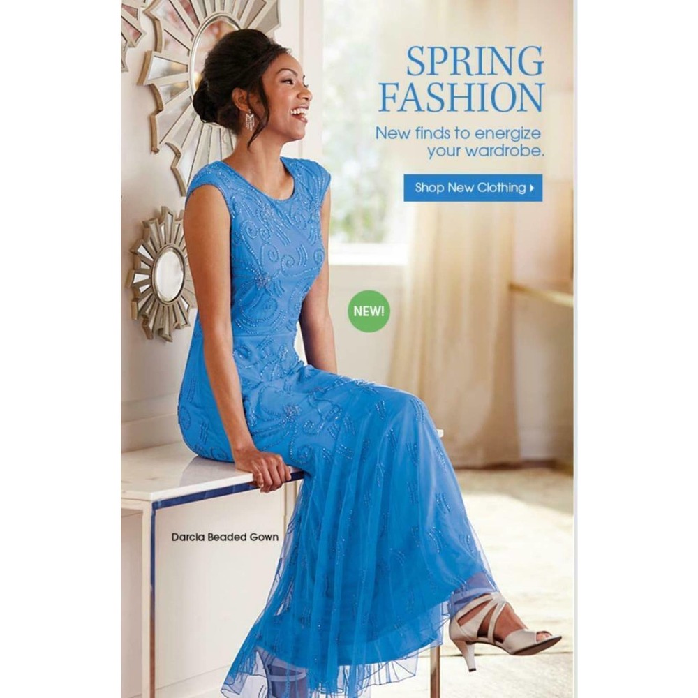 Darcia Blue Gown Hand Beaded Mesh Formal Maxi Dress from Midnight Velvet - Picture 9 of 9